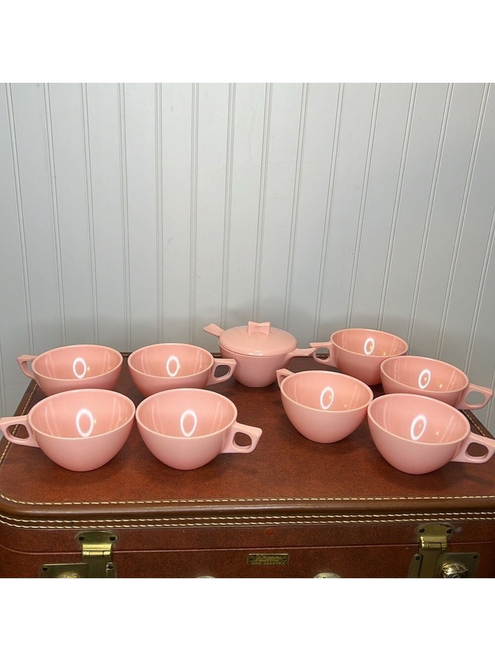 - Sun Valley Melmac Eight Cups and Sugar Dish